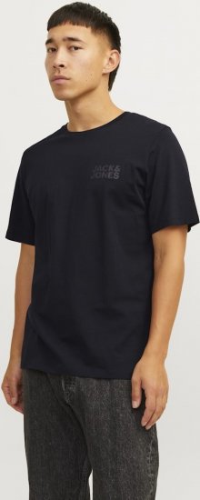 Jack & Jones CORP Logo T-Shirt Black w Small Black Print - T-shirts - Stora T-shirts - 2XL-14XL