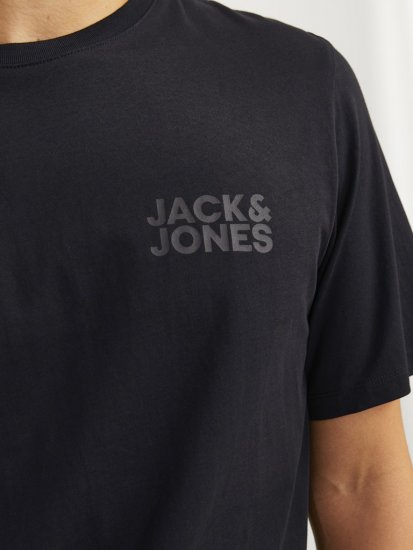 Jack & Jones CORP Logo T-Shirt Black w Small Black Print - T-shirts - Stora T-shirts - 2XL-14XL