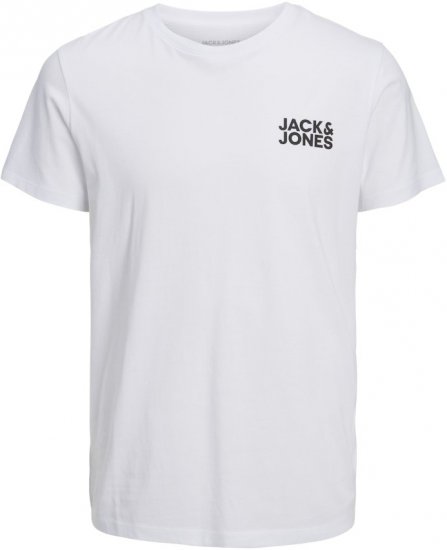 Jack & Jones CORP Logo T-Shirt White w Small Black Print - T-shirts - Stora T-shirts - 2XL-14XL