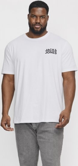 Jack & Jones CORP Logo T-Shirt White w Small Black Print - T-shirts - Stora T-shirts - 2XL-14XL