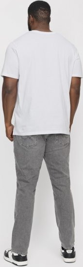 Jack & Jones CORP Logo T-Shirt White w Small Black Print - T-shirts - Stora T-shirts - 2XL-14XL
