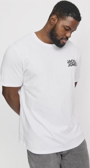 Jack & Jones CORP Logo T-Shirt White w Small Black Print - T-shirts - Stora T-shirts - 2XL-14XL