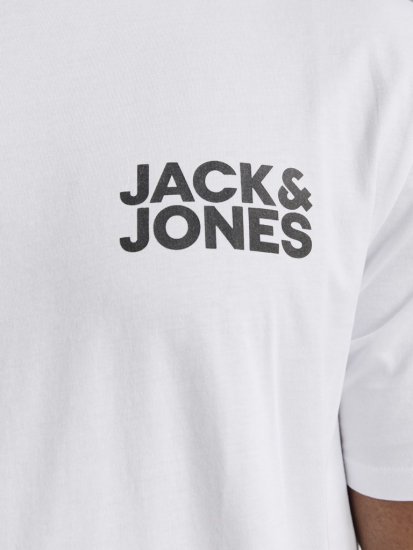 Jack & Jones CORP Logo T-Shirt White w Small Black Print - T-shirts - Stora T-shirts - 2XL-14XL