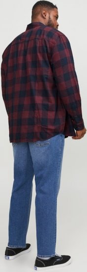 Jack & Jones Gingham L/S Shirt Dark Red - Skjortor - Stora skjortor - 2XL-8XL