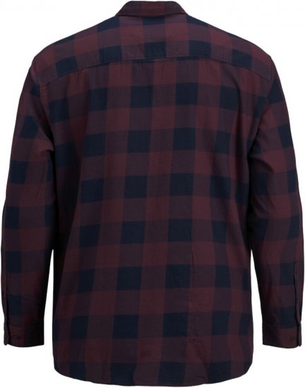 Jack & Jones Gingham L/S Shirt Dark Red - Skjortor - Stora skjortor - 2XL-8XL