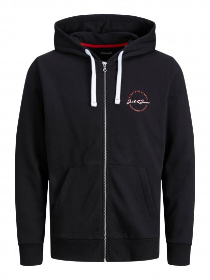 Jack & Jones JJSTAMP ZIP Hoodie Black - Tröjor & hoodies - Stora hoodies & tröjor - 2XL-14XL