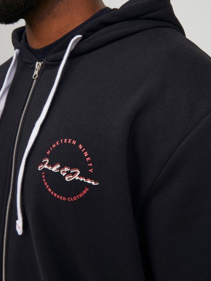 Jack & Jones JJSTAMP ZIP Hoodie Black - Tröjor & hoodies - Stora hoodies & tröjor - 2XL-14XL