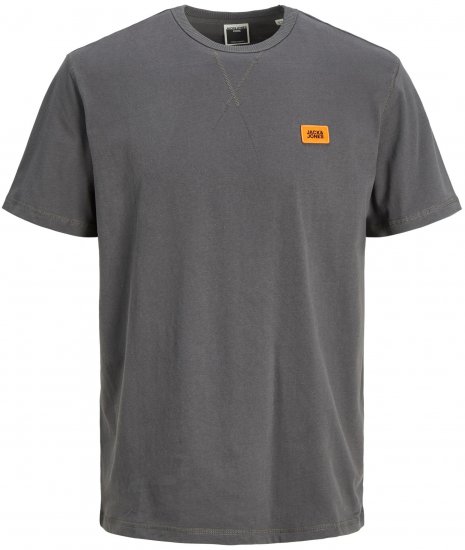 Jack & Jones JCOCLASSIC WAFFLE BADGE TEE Charcoal - T-shirts - Stora T-shirts - 2XL-14XL
