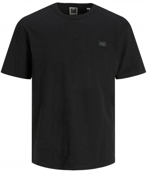 Jack & Jones JCOCLASSIC WAFFLE BADGE TEE Black - T-shirts - Stora T-shirts - 2XL-14XL