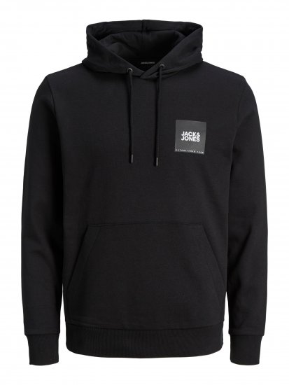 Jack & Jones JJLOCK SWEAT HOOD Black - Tröjor & hoodies - Stora hoodies & tröjor - 2XL-14XL