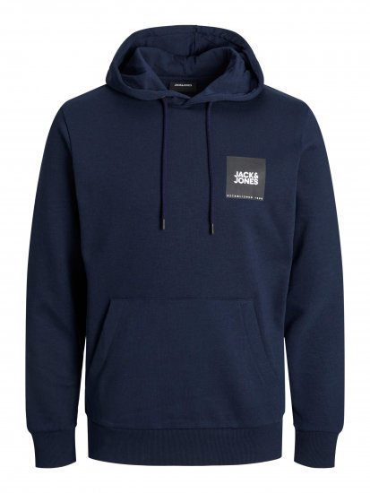 Jack & Jones JJLOCK SWEAT HOOD Navy - Tröjor & hoodies - Stora hoodies & tröjor - 2XL-14XL