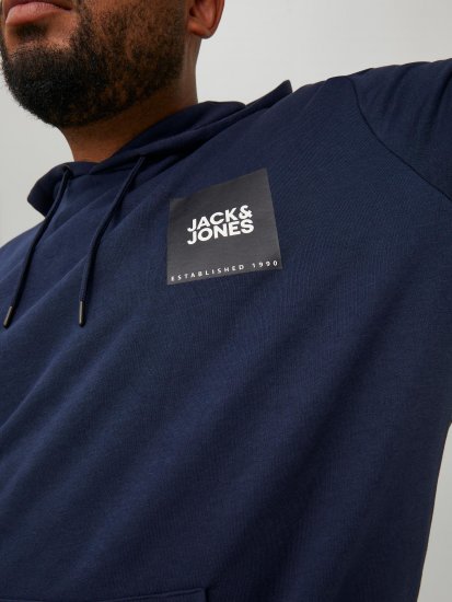 Jack & Jones JJLOCK SWEAT HOOD Navy - Tröjor & hoodies - Stora hoodies & tröjor - 2XL-14XL