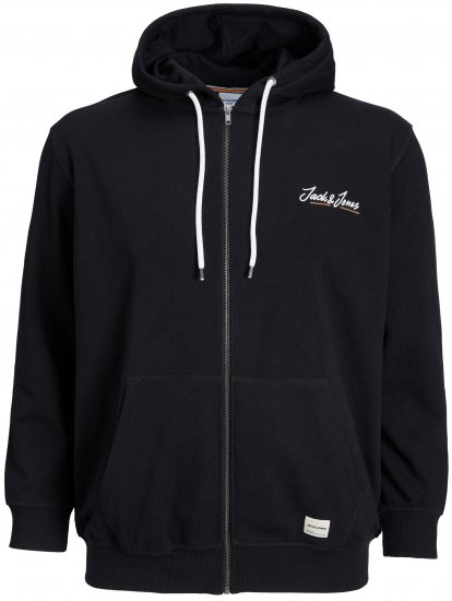 Jack & Jones JORPAUL TONS ZIP Hoodie Black - Tröjor & hoodies - Stora hoodies & tröjor - 2XL-14XL