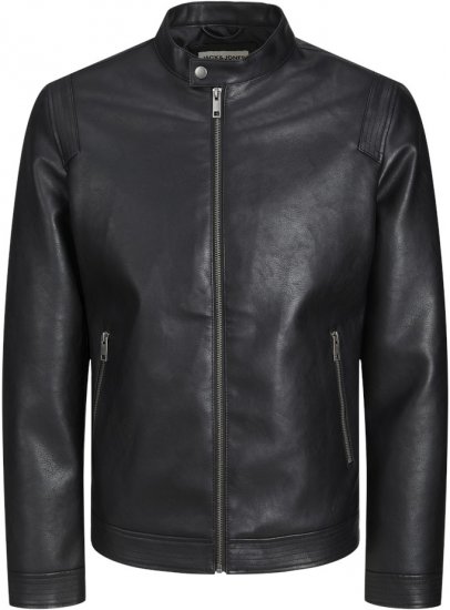 Jack & Jones Rocky Urban Rider Leather Jacket Black - Jackor - Stora jackor - 2XL-12XL