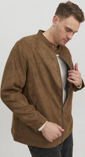 Jack & Jones Rocky Urban Rider Leather Jacket Brown - Jackor - Stora jackor - 2XL-12XL