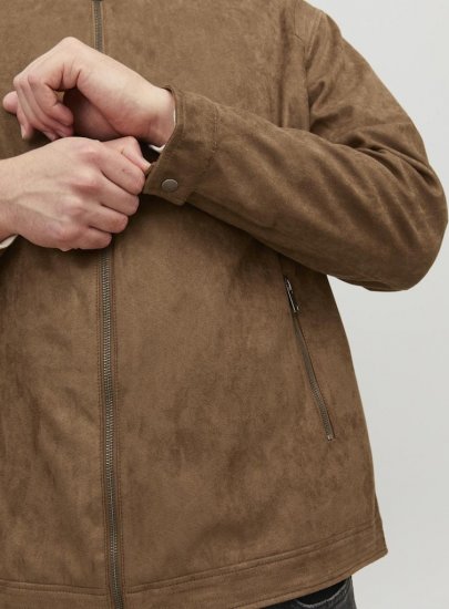 Jack & Jones Rocky Urban Rider Leather Jacket Brown - Jackor - Stora jackor - 2XL-12XL
