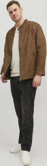 Jack & Jones Rocky Urban Rider Leather Jacket Brown - Jackor - Stora jackor - 2XL-12XL