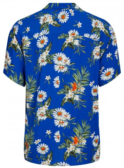 Jack & Jones JORLUKE FLORES Resort Shirt Nautical Blue - Skjortor - Stora skjortor - 2XL-8XL