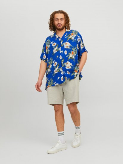 Jack & Jones JORLUKE FLORES Resort Shirt Nautical Blue - Skjortor - Stora skjortor - 2XL-8XL