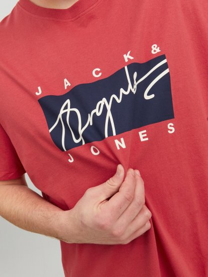 Jack & Jones JORJOSHUA T-shirt Red - T-shirts - Stora T-shirts - 2XL-14XL