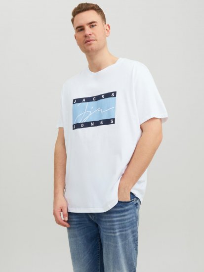 Jack & Jones JORJOSHUA T-shirt Bright White - T-shirts - Stora T-shirts - 2XL-14XL