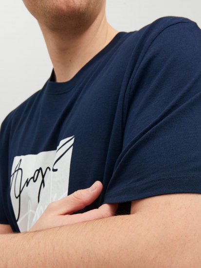 Jack & Jones JORJOSHUA T-shirt Navy - T-shirts - Stora T-shirts - 2XL-14XL