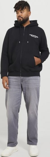 Jack & Jones ESTERBRO Zip Hoodie Black - Tröjor & hoodies - Stora hoodies & tröjor - 2XL-14XL