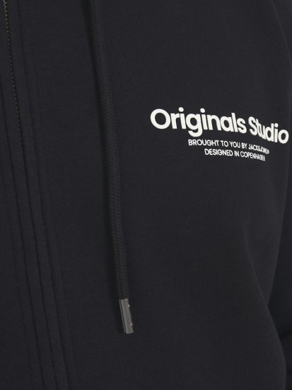 Jack & Jones ESTERBRO Zip Hoodie Black - Tröjor & hoodies - Stora hoodies & tröjor - 2XL-14XL