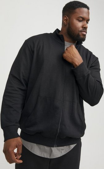 Jack & Jones PAULOS Turtleneck Zip Sweatshirt Black - Tröjor & hoodies - Stora hoodies & tröjor - 2XL-14XL