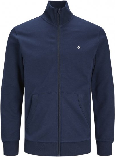 Jack & Jones PAULOS Turtleneck Zip Sweatshirt Navy Blazer - Tröjor & hoodies - Stora hoodies & tröjor - 2XL-14XL