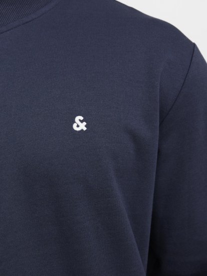 Jack & Jones PAULOS Turtleneck Zip Sweatshirt Navy Blazer - Tröjor & hoodies - Stora hoodies & tröjor - 2XL-14XL