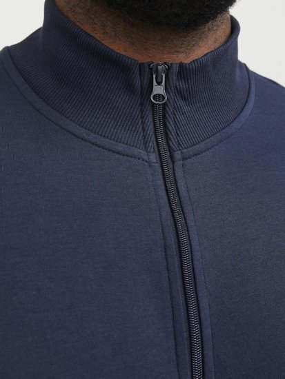 Jack & Jones PAULOS Turtleneck Zip Sweatshirt Navy Blazer - Tröjor & hoodies - Stora hoodies & tröjor - 2XL-14XL