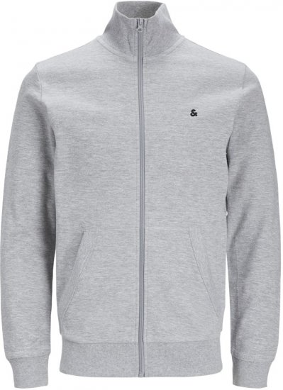 Jack & Jones PAULOS Turtleneck Zip Sweatshirt Light Grey Melange - Tröjor & hoodies - Stora hoodies & tröjor - 2XL-14XL