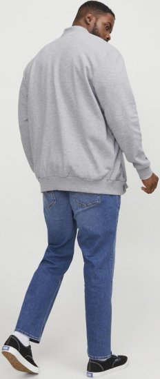 Jack & Jones PAULOS Turtleneck Zip Sweatshirt Light Grey Melange - Tröjor & hoodies - Stora hoodies & tröjor - 2XL-14XL