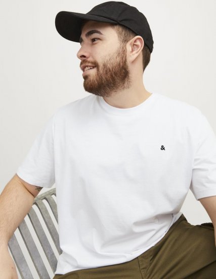 Jack & Jones PAULOS T-Shirt White - T-shirts - Stora T-shirts - 2XL-14XL