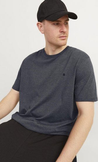 Jack & Jones PAULOS T-Shirt Dark Grey Melange - T-shirts - Stora T-shirts - 2XL-14XL