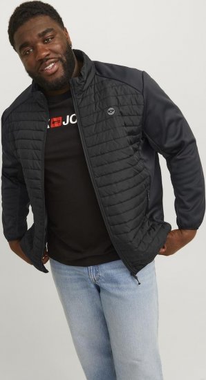 Jack & Jones MULTI SET-IN Sleeves Quilted Jacket With Collar Black - Jackor - Stora jackor - 2XL-12XL