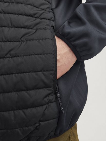 Jack & Jones MULTI SET-IN Sleeves Quilted Jacket With Collar Black - Jackor - Stora jackor - 2XL-12XL