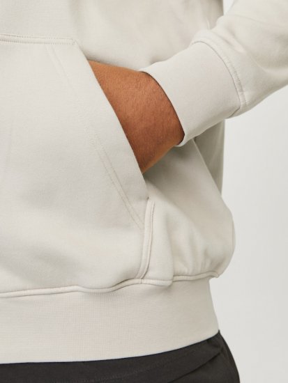 Jack & Jones ESTERBRO Zip Hoodie Light Grey - Tröjor & hoodies - Stora hoodies & tröjor - 2XL-14XL