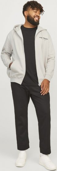 Jack & Jones ESTERBRO Zip Hoodie Light Grey - Tröjor & hoodies - Stora hoodies & tröjor - 2XL-14XL