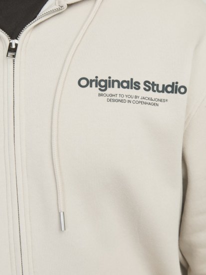 Jack & Jones ESTERBRO Zip Hoodie Light Grey - Tröjor & hoodies - Stora hoodies & tröjor - 2XL-14XL