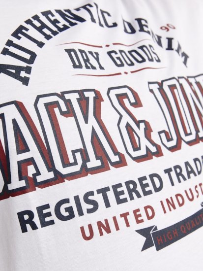 Jack & Jones JJELOGO O-Neck T-Shirt White - T-shirts - Stora T-shirts - 2XL-14XL