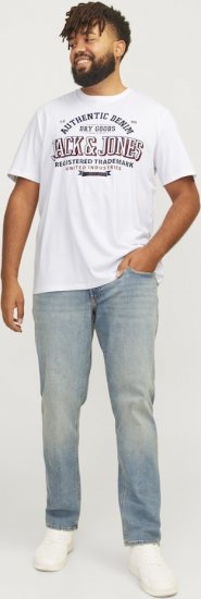 Jack & Jones JJELOGO O-Neck T-Shirt White - T-shirts - Stora T-shirts - 2XL-14XL