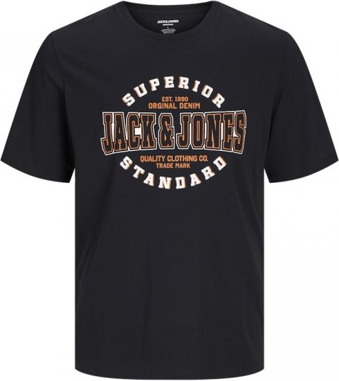 Jack & Jones LOGO O-Neck T-Shirt Black - T-shirts - Stora T-shirts - 2XL-14XL