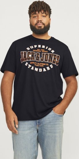 Jack & Jones LOGO O-Neck T-Shirt Black - T-shirts - Stora T-shirts - 2XL-14XL