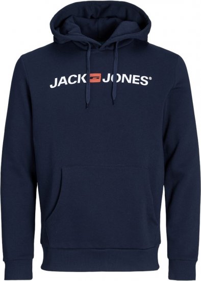 Jack & Jones CORP OLD LOGO REG FIT Hoodie Navy Blazer - Tröjor & hoodies - Stora hoodies & tröjor - 2XL-14XL