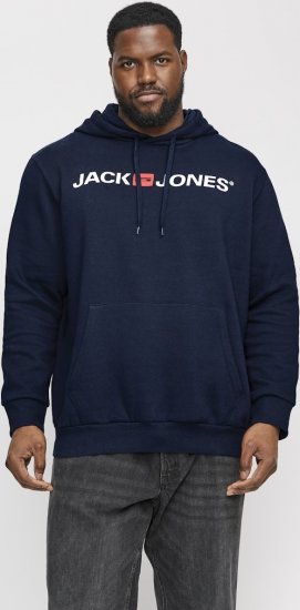 Jack & Jones CORP OLD LOGO REG FIT Hoodie Navy Blazer - Tröjor & hoodies - Stora hoodies & tröjor - 2XL-14XL
