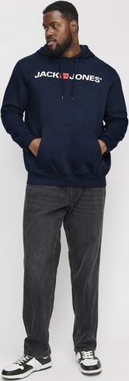 Jack & Jones CORP OLD LOGO REG FIT Hoodie Navy Blazer - Tröjor & hoodies - Stora hoodies & tröjor - 2XL-14XL