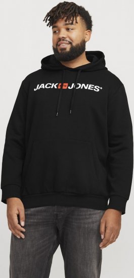 Jack & Jones CORP OLD LOGO REG FIT Hoodie Black - Tröjor & hoodies - Stora hoodies & tröjor - 2XL-14XL