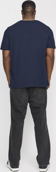 Jack & Jones LOGO O-Neck T-Shirt Dark Blue - T-shirts - Stora T-shirts - 2XL-14XL